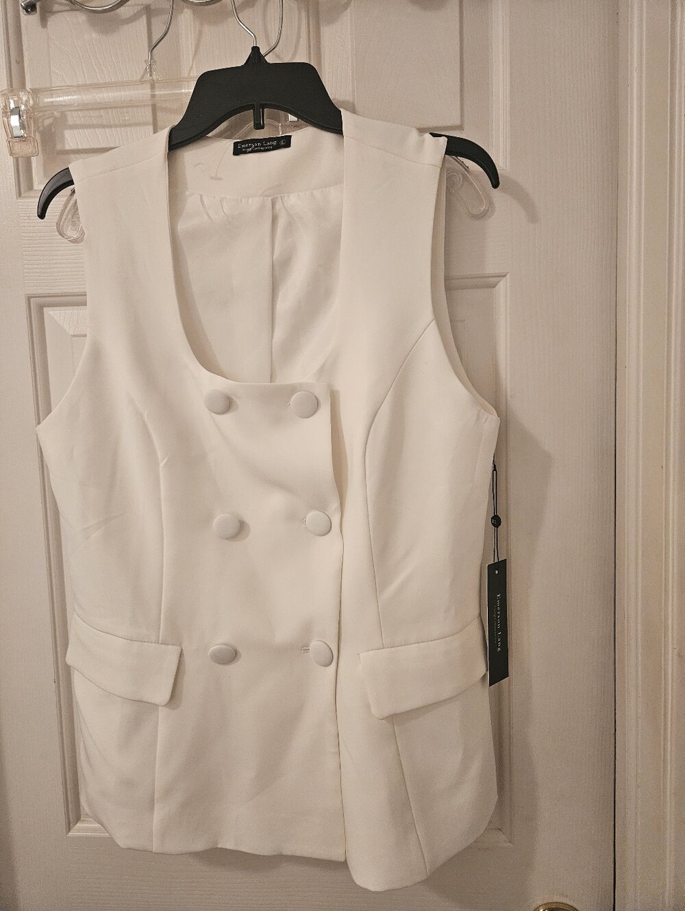 White Double-Breasted Vest